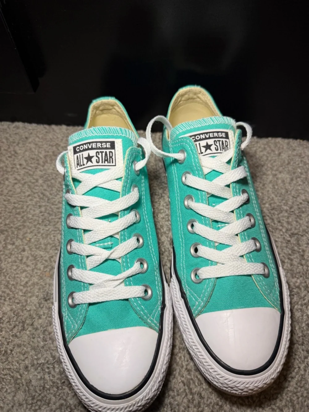 Converse Low Top Sneakers - Teal with White - Picture 2 of 14
